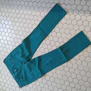 EUC Women's American Eagle turquoise skinny jeans, size 2